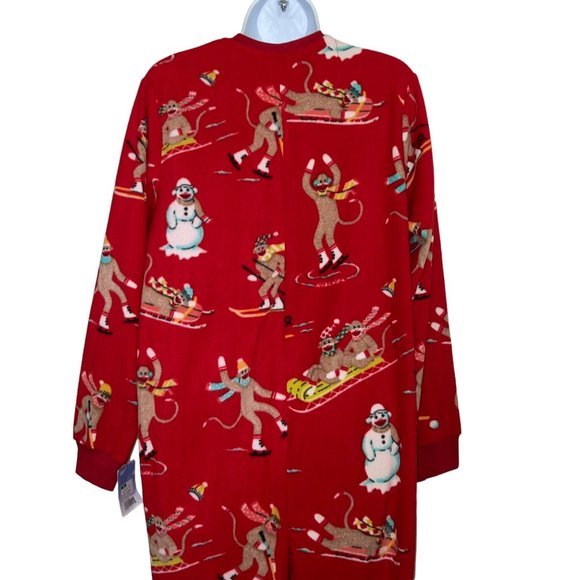 NWT Nick & Nora Sock Monkey Pajamas Womens M Footless Unionsuit PJs Costume Snow - Picture 8 of 10